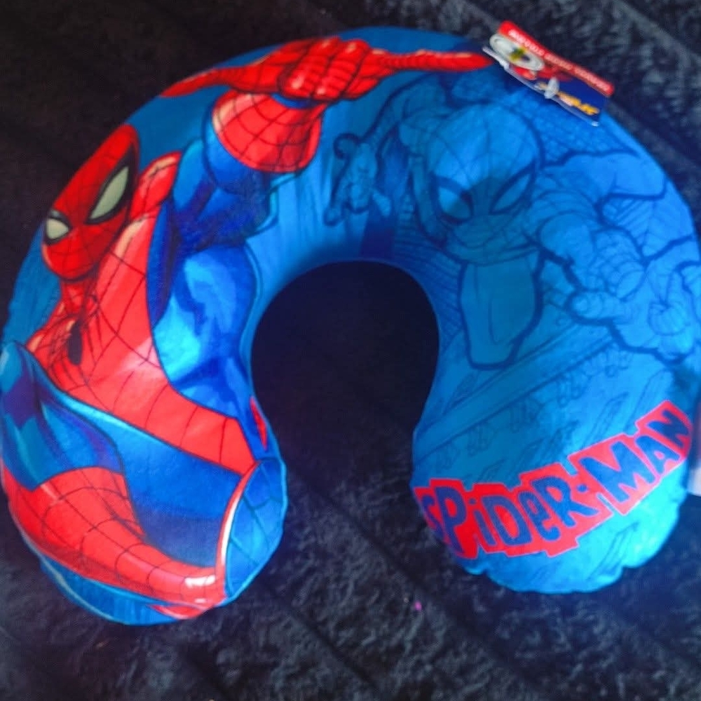 Spiderman Kids Superhero Neck Pillow - Red and Blue